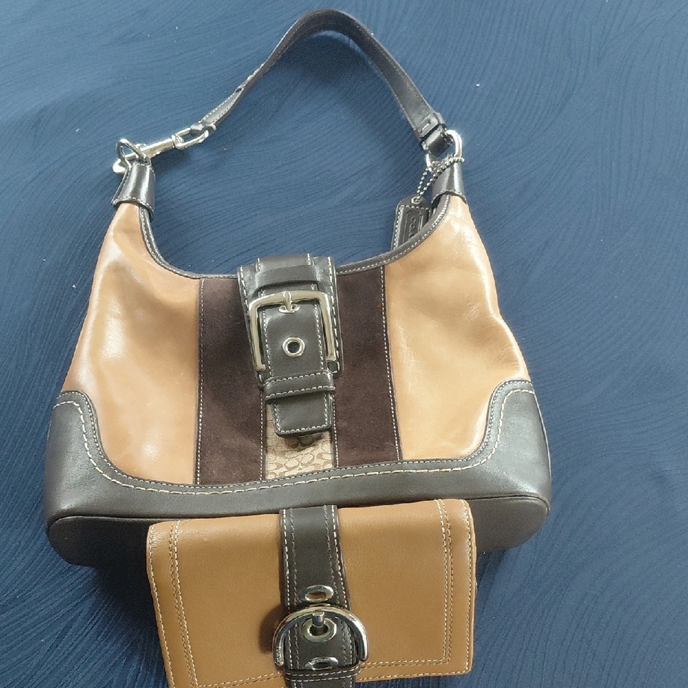 Two-Tone Leather Shoulder Bag